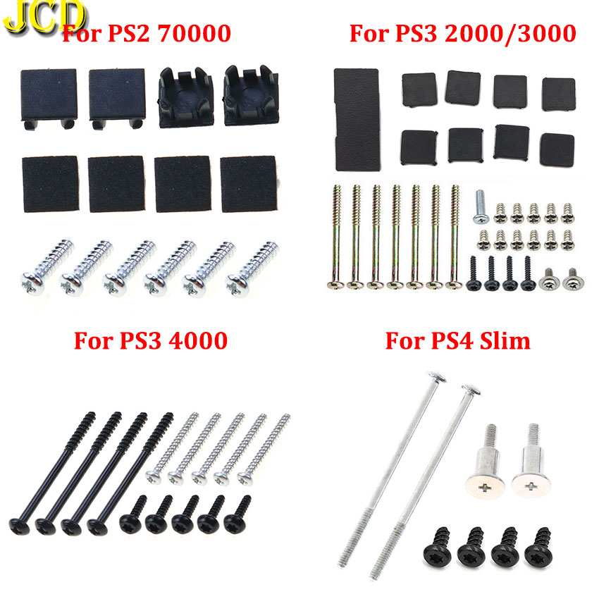 Gaming Console With Phone - JCD PS4 スリムネジネジキットフルセット黒プラスチックゴム足カバー PS3 スリム 2000