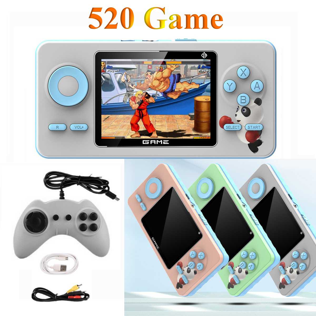 Gaming Console 6 Year Old - S5ミニレトロビデオゲームコンソール、内蔵520種類のクラシックゲーム、ポータブル2.4インチTFTポケットゲームプレーヤー、子供向けゲーム機