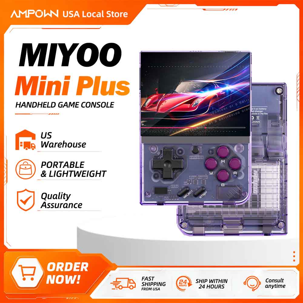 Gaming Console For Kids - Miyoo Mini+ レトロハンドヘルドゲーム機 3.5インチOCA IPSスクリーン 2.5D狭額縁