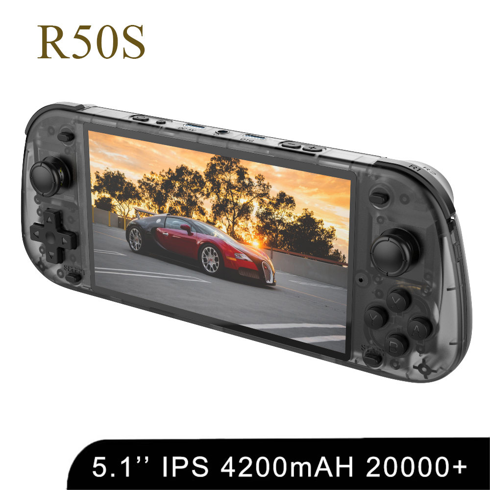 Gaming Console For Kids - 5.1インチ新型R50Sレトロ携帯型ビデオゲーム機 128GB IPSスクリーン 2人用 Wifiオンライン対戦 ポータブルポケットビデオプレーヤー