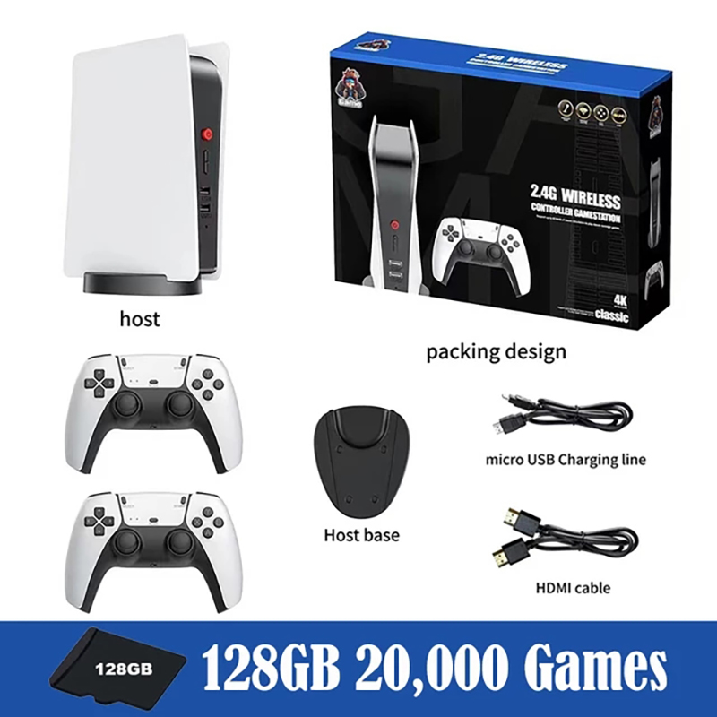 Gaming Console Gs5 - 15000ゲームの組み込みゲーム,クラシックなゲームコンソール,2つのワイヤレスコントローラーを備えたコンソール