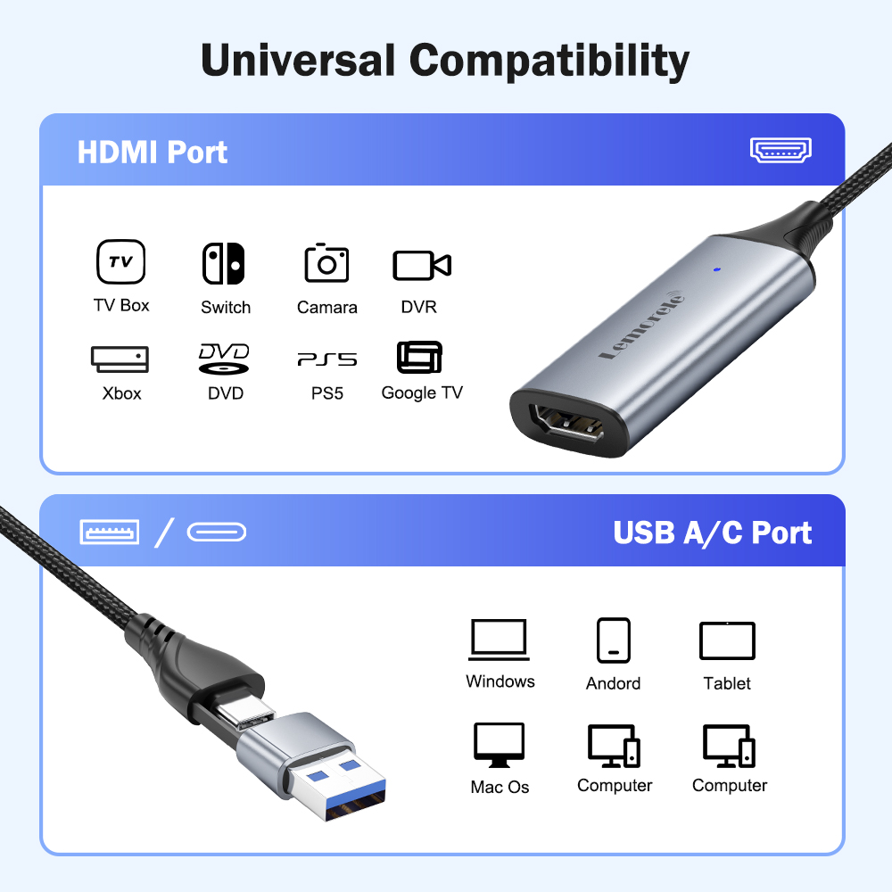 Lemorele USB 2.0 ビデオキャプチャカード H - Gaming Console With Phone のレビューと価格
