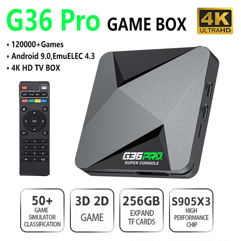 スーパーゲームボックス G36 Pro 128G 4K レト - Gaming Console Gs5 のレビューと価格