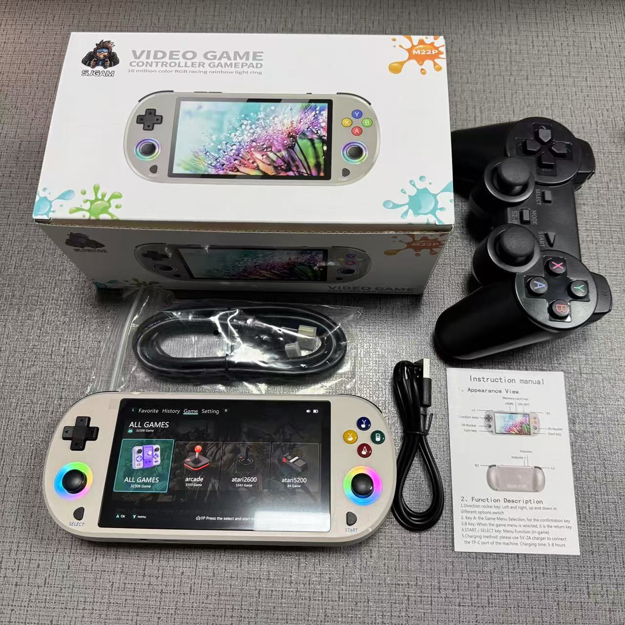 新型128GB M22 Pro ポータブルポケットレトロハン - Gaming Console For Kids のレビューと価格