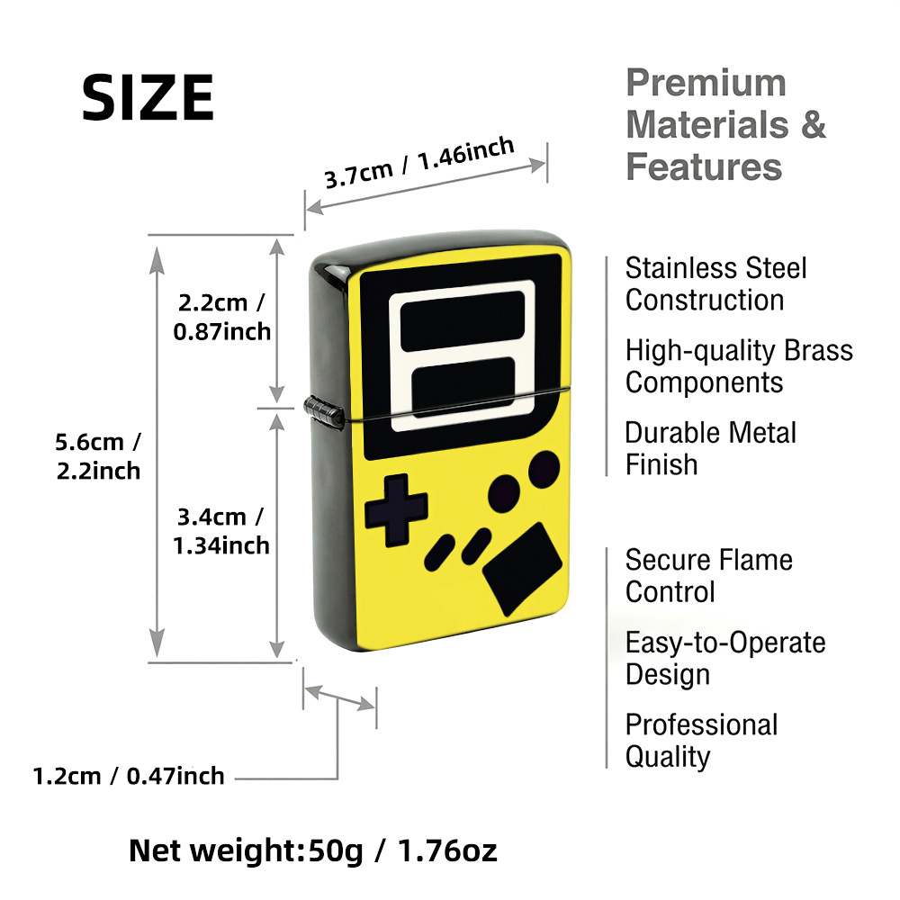 レトロゲームフリップトップライター、ヴィンテージ黄色の携帯型 - Retro.Gaming Console Yellow のレビューと価格