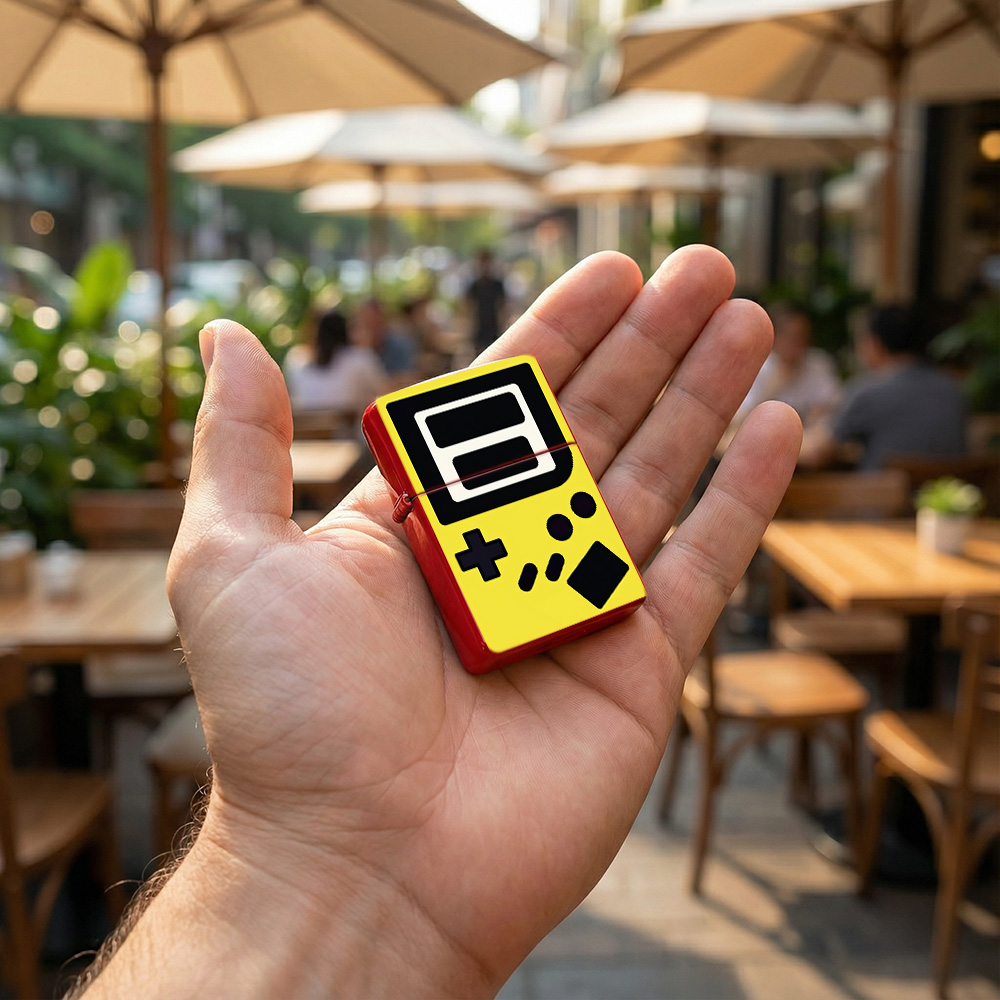 レトロゲームフリップトップライター、ヴィンテージ黄色の携帯型 - Retro.Gaming Console Yellow のレビューと価格