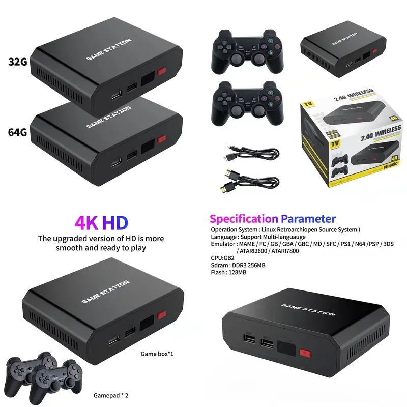 M8plus HDビデオゲームコンソールボックス 2.4Gデ - Gaming Console Controller のレビューと価格