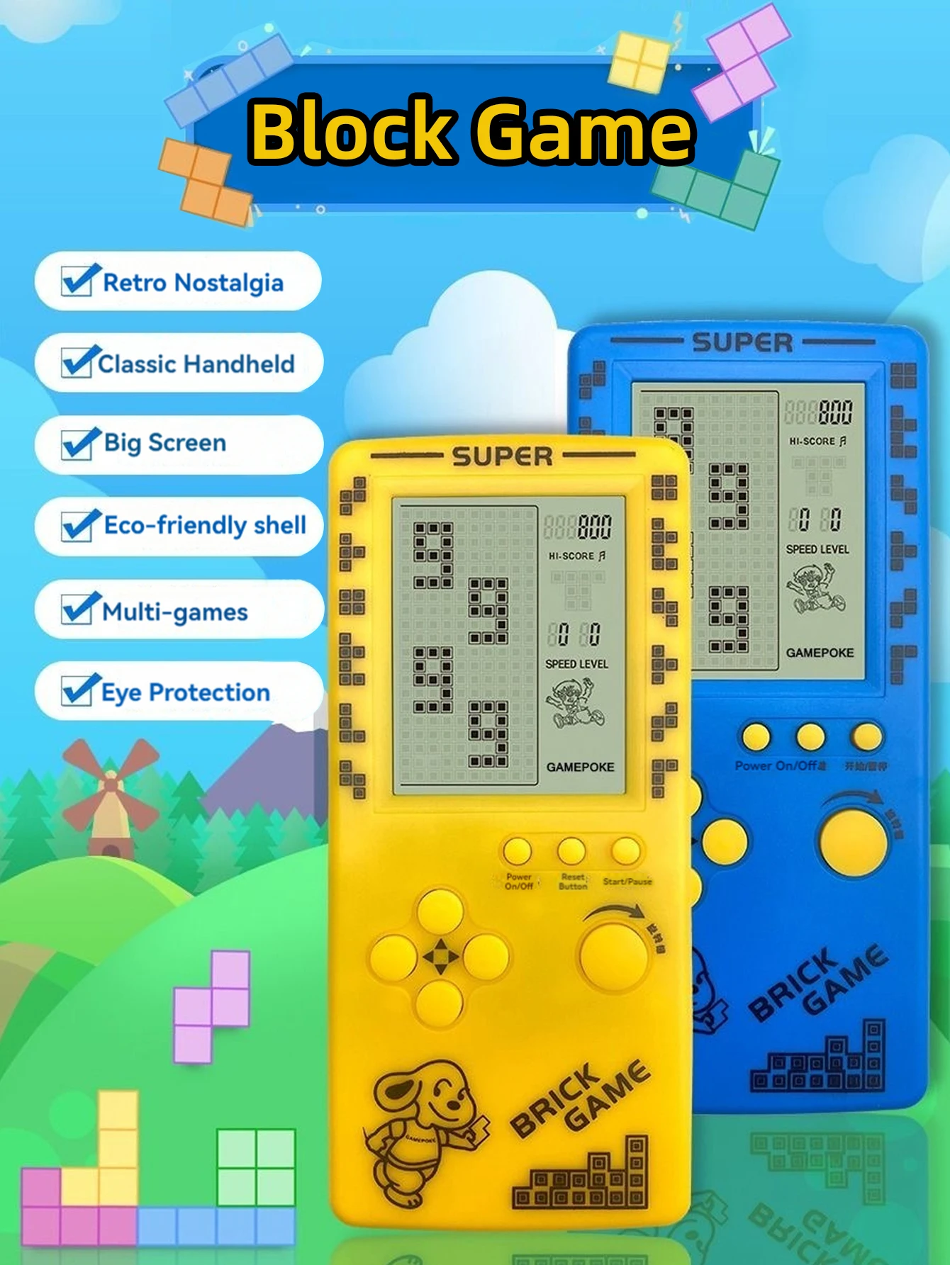 クラシックレトロハンドヘルドゲームプレーヤー、コンソール用大 - Gaming Console For Kids のレビューと価格