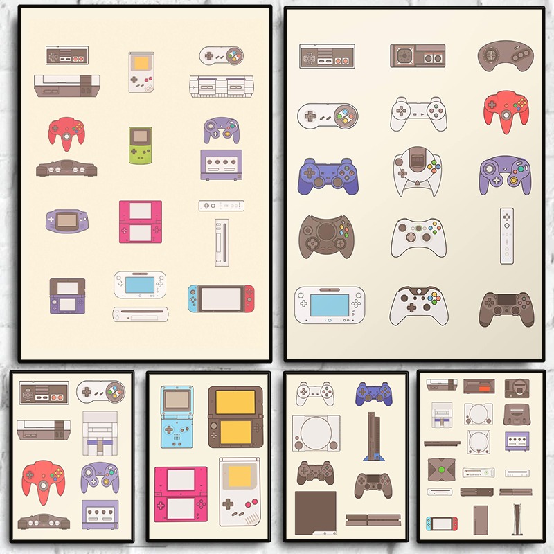 ビデオゲームハンドヘルドおよびコンソールの進化ポスターゲーム - Gaming Console Picture のレビューと価格