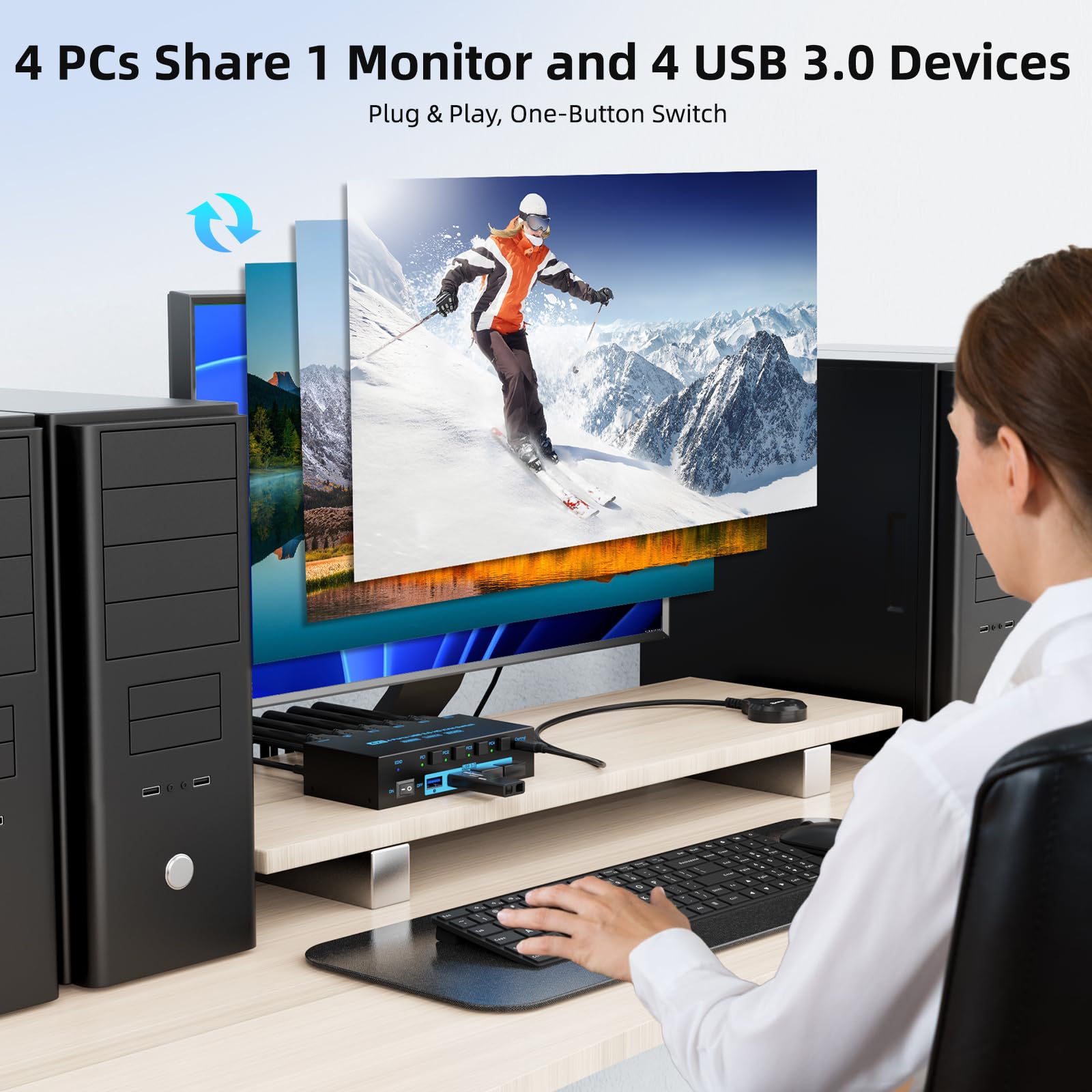8K/4K HDMI KVMスイッチ 4ポート USB3.0 - Gaming Console With Phone のレビューと価格